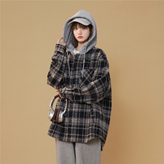 现货中性春季宽松连帽毛呢夹克潮小香风外套XZ811A-JK3016-P75，男装夹克，星座811A