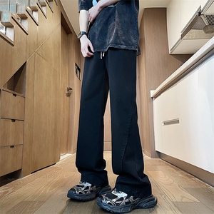 复古牛仔裤男女美式ins高街小众百搭休闲长裤痞帅直筒裤10811-P45图片