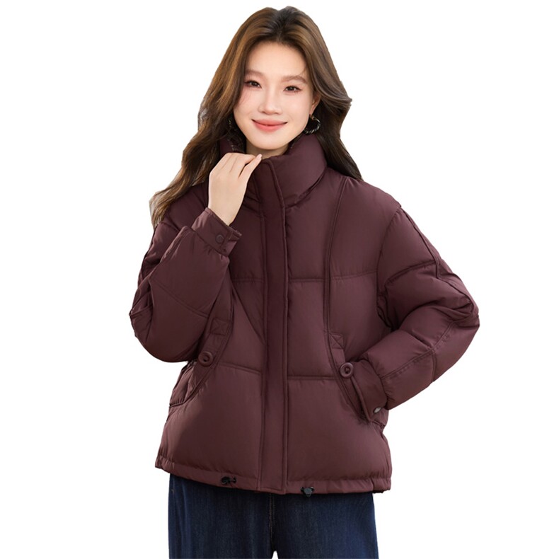现货2025冬季新款休闲时尚无帽女士加厚加棉保暖棉服,女装棉衣/棉服,木子恋