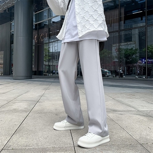 拖地裤子男韩版潮流春夏季小西裤男士宽松阔腿垂感西装裤休闲长裤图片