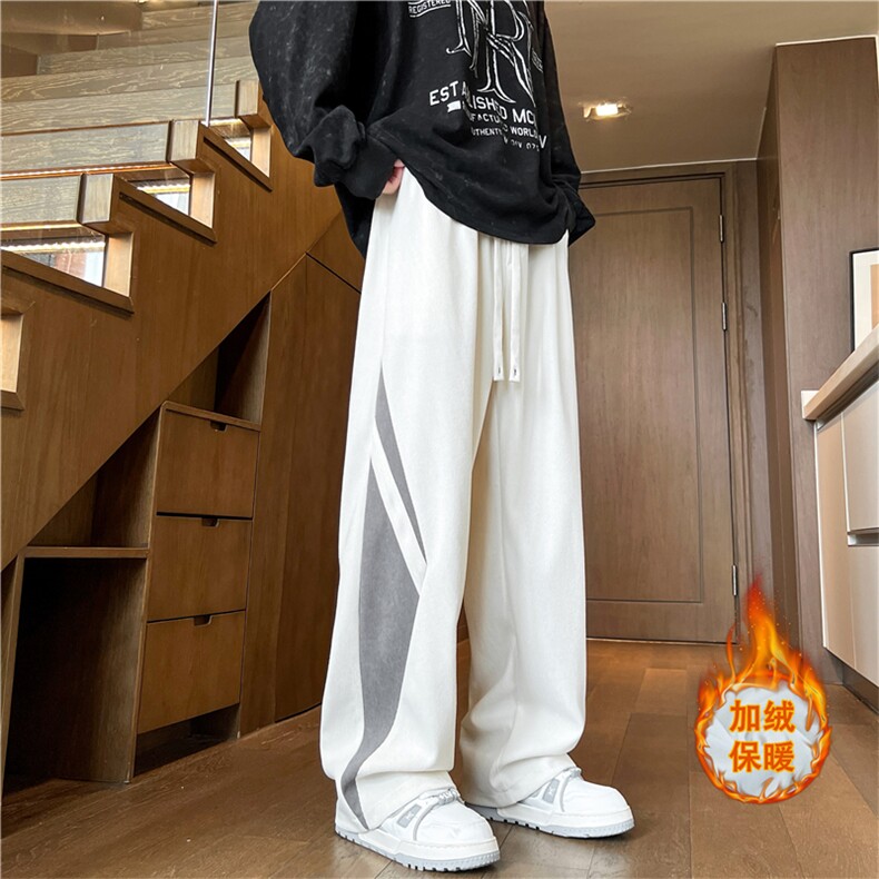 K2496批45控68加绒P50控78秋冬加绒加厚灯芯绒裤子男撞色直筒裤，男装卫衣，电商D229A