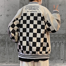 春秋季日系复古大码男装棒球服夹克外套加肥加大码胖子衣服宽松，男装夹克，星座909