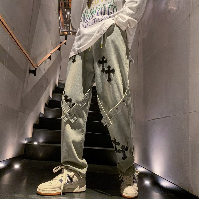 美式牛仔裤男春秋新款休闲直筒裤KJ48P45,男装牛仔裤,星座1116-2