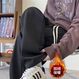 加绒加厚休闲裤男宽松拖地裤卫裤 K7783-P35加绒P45 控58加绒控68图片