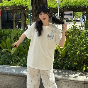 万针全刺绣解构设计260克重磅双纱纯棉高品质美式高街短袖T恤特35,jk新手穿搭基础知识图片