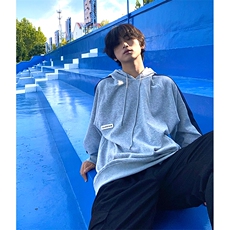 大货已出拼色百搭秋季连帽卫衣男宽松914-4-WY32-P68控88非网图，男装卫衣，星座914-4