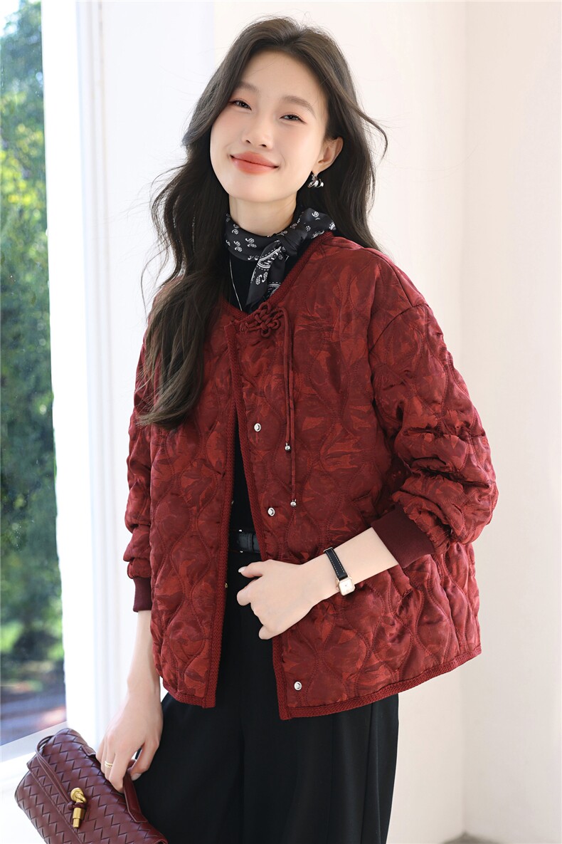新中式盘扣棉服外套女冬2025新款时尚洋气加厚保暖显瘦短款棉衣,女装棉衣/棉服,涵誉