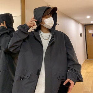新款连帽冲锋衣夹克男山港风潮流宽松休闲外套A238-JK2305-P68图片