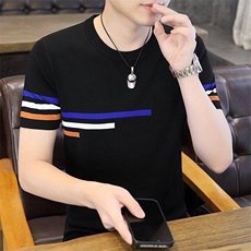 7972-P55夏季休闲时尚短袖毛衣男打底衫欧货潮牌针织衫，男装T恤，电商D310B-1