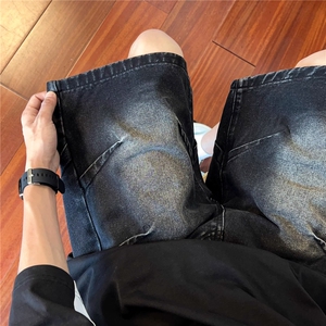 牛仔短裤男士夏季薄款宽松五分美式潮牌休闲水洗中裤XL506图片