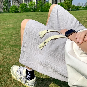 提花休闲运动短裤男生宽松潮流百搭夏学生五分裤XZ514-2-1532-P38