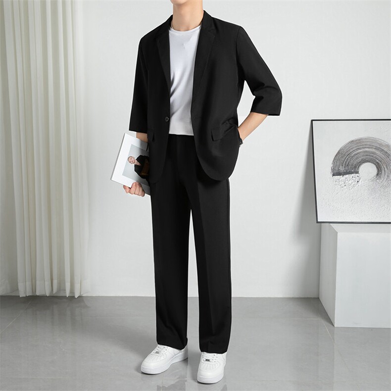 TW052-P952025夏季时尚七分袖九分裤两件西服套装痞帅西装，男装西服，星座507A（原星座306B-2）