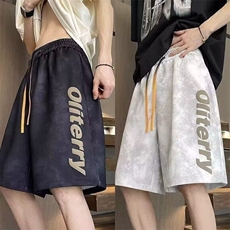 wassuphappy美式扎染字母短裤男夏季潮牌青少年脏脏休闲五分裤子，男装牛仔裤，星座1816-1（原1210-1）