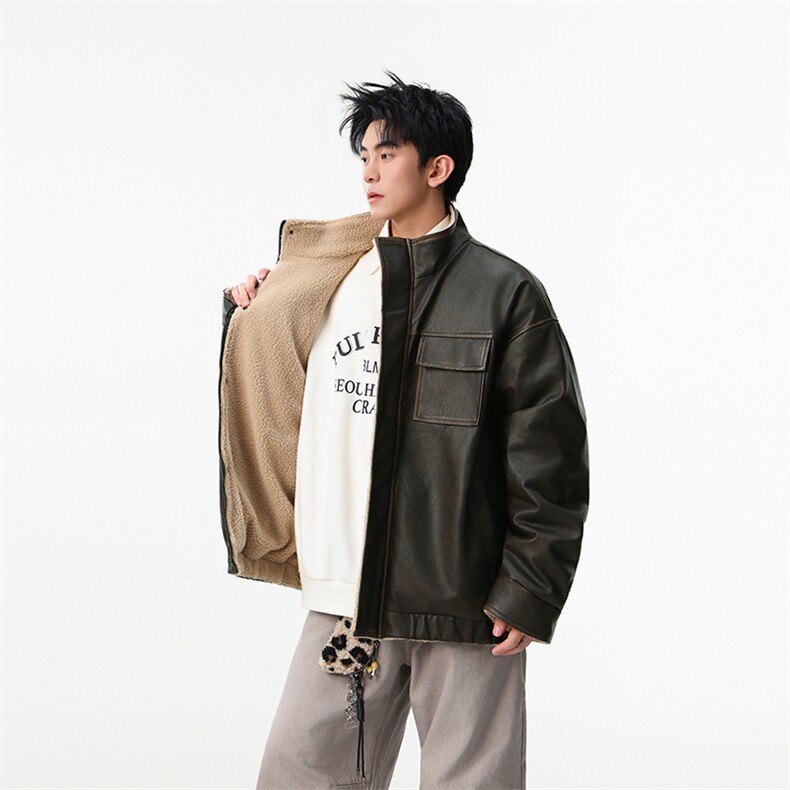现货数据款冬季新款做旧擦色皮毛一体棉衣218-7-M111-P125-控188,男装棉衣,星座218-7