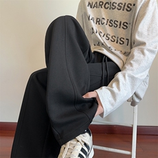 曼巴棉重磅350g美式高街解构拼接大码直筒卫裤男K24038-特P40控78，男装休闲裤，电商A001