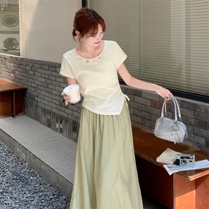 气质绝美T恤半身裙套装女夏超好看两件套韩系穿搭高级小众不撞款图片