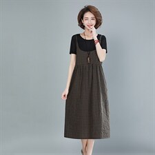 2021年夏季新款连衣裙女中长款韩版休闲套装女两件套装裙子洋气，女装连衣裙，简韵佳