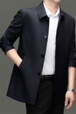 HY88603男士中长款羊毛精品行政夹克风衣外套商场品质，男装风衣，钱塘207-1