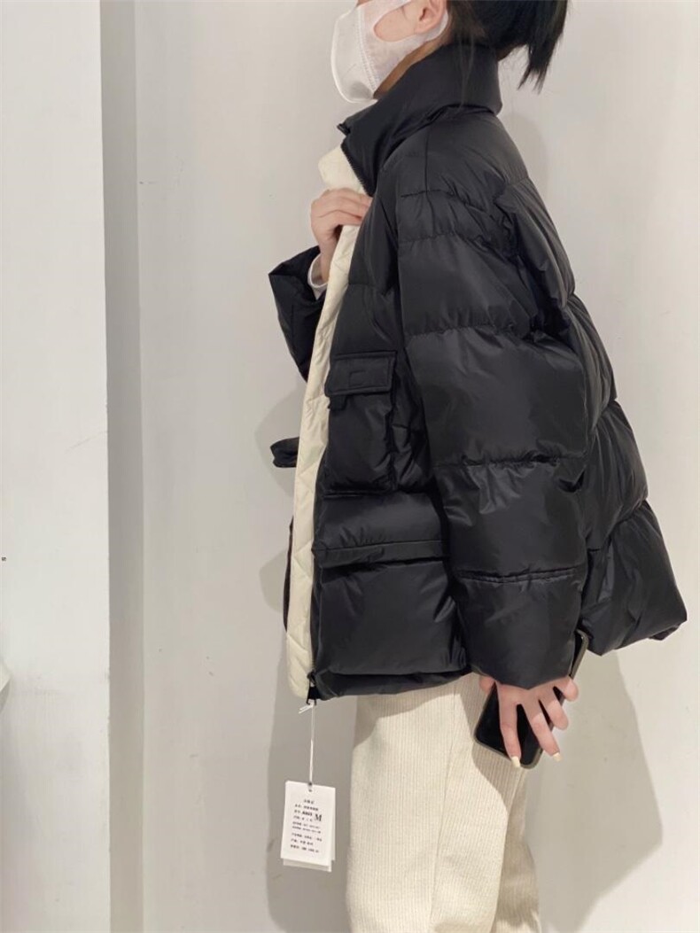 拼色羽绒服，女装羽绒服，驿谷