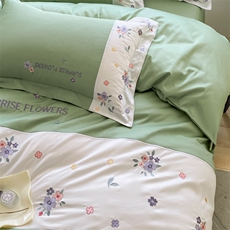 新款全棉刺绣绣花四件套系列-黛莉，床品套件，一起卖家纺