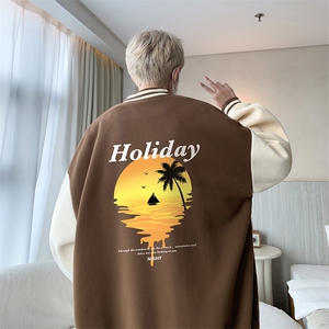 摇粒绒棒球服男大码开衫卫衣男夹克 BF86266-P65图片