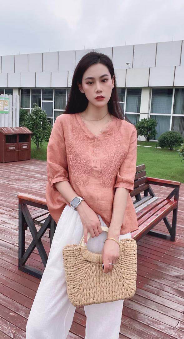 纯苎连衣裙小衫裤子裙子衬衣 时尚风 风淑女风休闲风，女装连衣裙，川哲