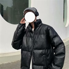 冬季棉衣男潮ins立领韩版潮流宽松pu皮棉服潮牌加厚外套my001-p90图片
