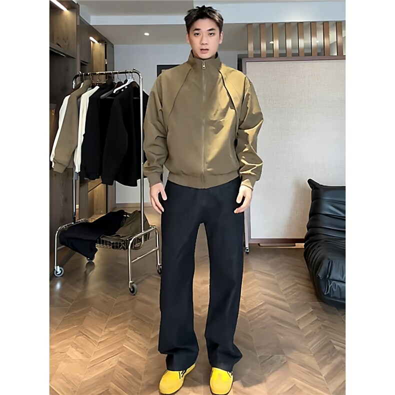 春秋款棒球领夹克男装潮流工装上衣2026新款高级感痞帅风潮牌外套,男装夹克,星座506A