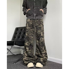 迷彩休闲裤男士韩版潮流高街百搭宽松2025春季ins长裤K5878-P49，男装休闲裤，星座412-2
