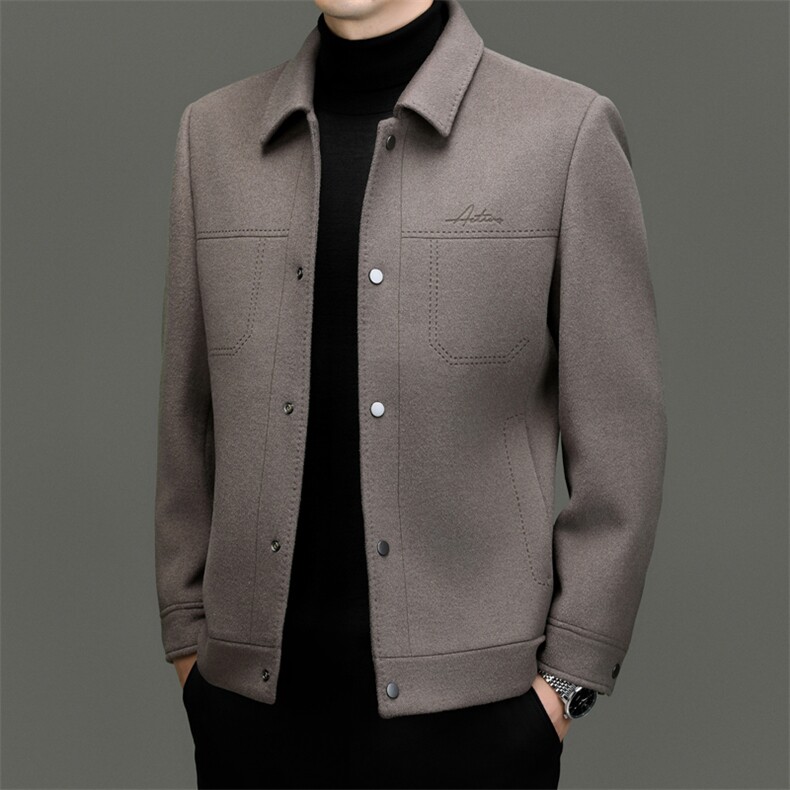 男士派克服外套休闲翻领羽绒内胆皮草大衣尼克服夹克，男装毛呢大衣，电商B360