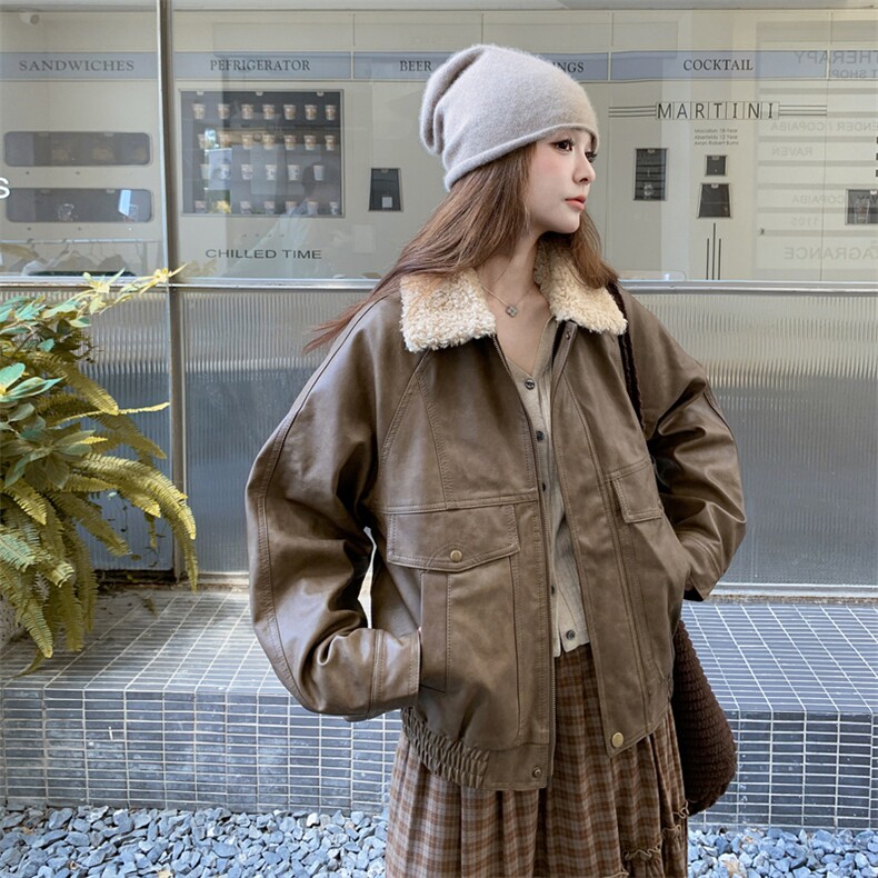 新款皮毛夹克棒球服外套AD901-P195K298,女装短外套,2B187