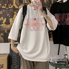 Q11181-P30春夏季七分袖t恤男大码五分袖男短袖中袖，男装T恤，电商A040