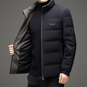 冬季男士白鸭绒羽绒服加厚保暖商务休闲短款立领冬装品质外套男图片