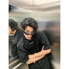 青少年慵懒新款夏季免烫原宿潮纯色标准时尚衬衫潮流五分袖日系，男装衬衫，星座506A