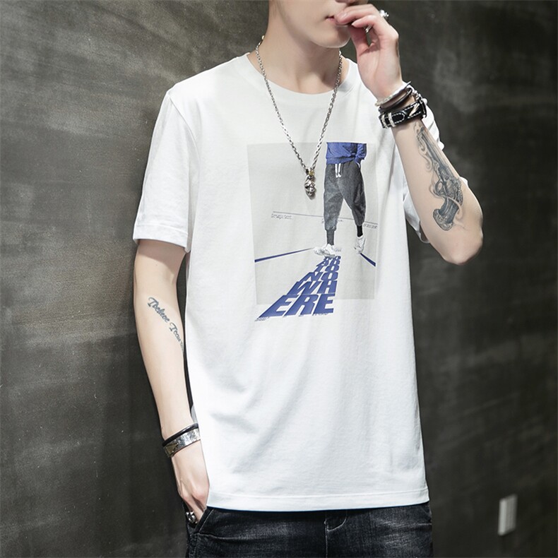 2021夏季新款潮男个性印花短袖T恤青少年宽松圆领t恤CYDT9279-P25,男装T恤,电商A128