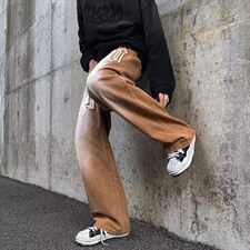 美式牛仔裤男秋季新款韩版潮牌宽松直筒裤高街痞帅裤子NK503-P45，男装牛仔裤，星座1008-2