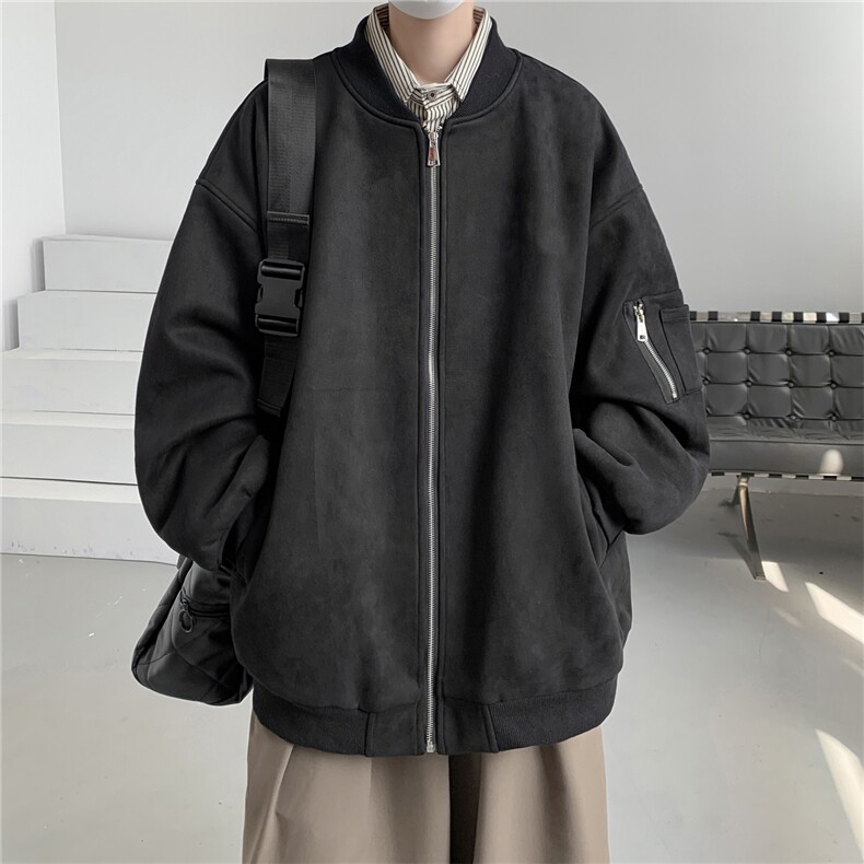 特P68控118春秋款美式复古麂皮绒飞行棒球服男女夹克外套JF01,男装夹克,电商B370