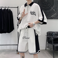 特P62控108夏季短袖T恤短裤拼色套装POLO衫体恤PTZ2311，男装休闲套装，电商B370