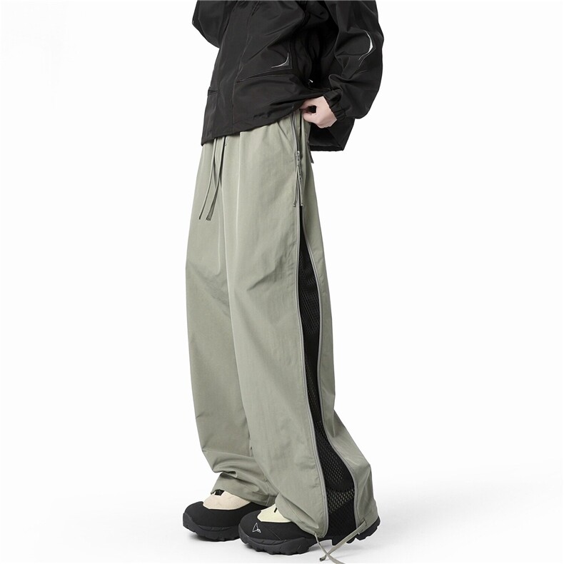 设计感网格透气休闲裤男夏季潮牌户外伞兵裤子美式高街速干直筒裤，男装休闲裤，星座506