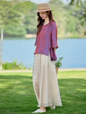 休闲时尚套装女春夏宽松显瘦七分袖上衣气质裙裤两件套，女装套装/套裙，水衣源