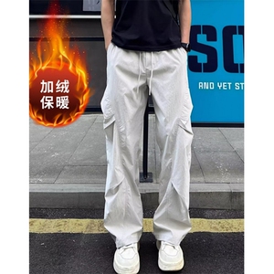 褶皱感潮流直筒休闲裤男女秋冬宽松户外工装速干长裤 KZ107图片