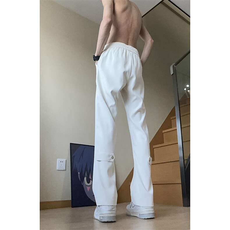 美式高街hiphop冰丝微喇弯刀休闲西裤裤货号K2427P55,男装西裤,电商A063