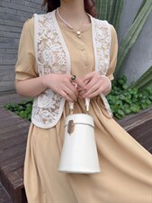 夏季新款外搭钩花蕾丝马甲套装裙，女装马甲，知否