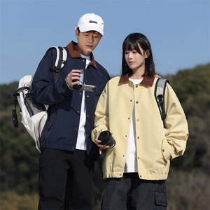 2026经典防水复古翻领纯色夹克外套男女户外休闲青少年8522-P53图片
