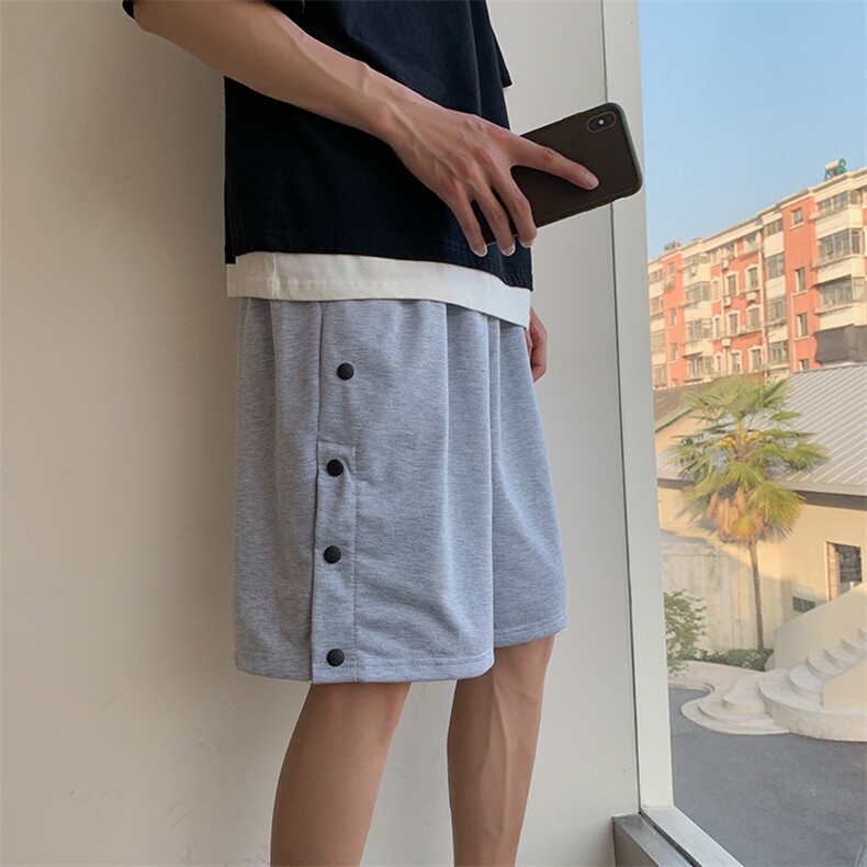 排扣裤子男夏季短裤宽松运动裤潮牌ins休闲五分裤百搭DK909-P26,男装休闲裤,星座1008
