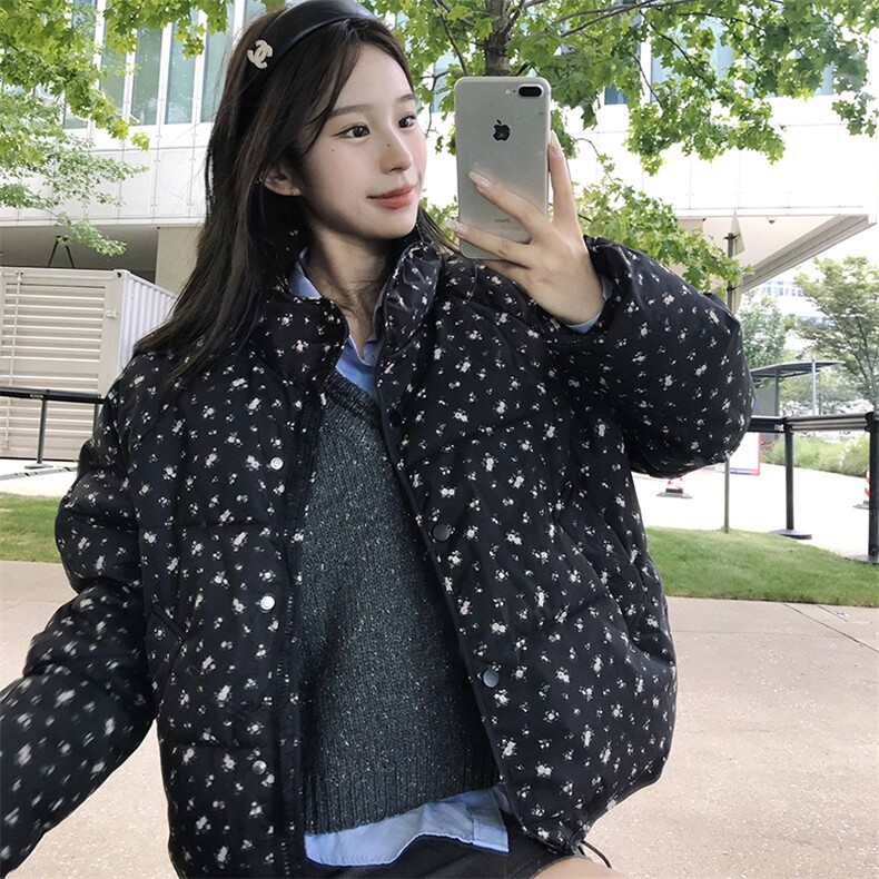 A459-P88 碎花短款棉衣棉服港风高级感上衣外套图片