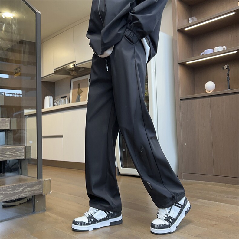 秋季冲锋裤男防水宽松束脚直筒长裤男士休闲裤男A266-KZ8022-P35，男装休闲裤，电商A266