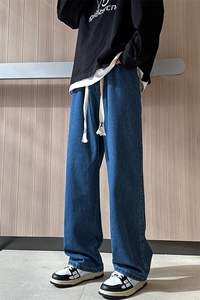 8XL-M牛仔裤男士直筒宽松特大码胖子阔腿裤男款长裤NZ110-P45控58图片
