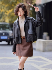 港风pu皮衣外套女短款2025春季新款小个子高级感欧货休闲夹克上衣，女装皮衣，魅衣本色
