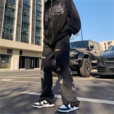美式牛仔裤男春秋新款休闲刺绣直筒裤NG33P50，男装牛仔裤，星座1116-2